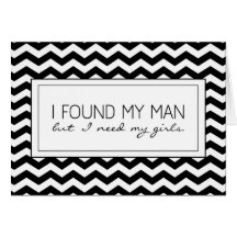 B&W Chevron Striped Matron of Honor Request Card