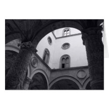 B&W Courtyard Detail Greeting Card
