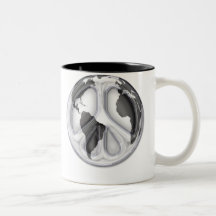 B&W Earth-peace sign Coffee Mug