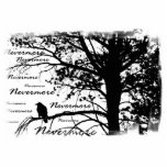 B&W Nevermore Raven Silhouette Photo Cutout
