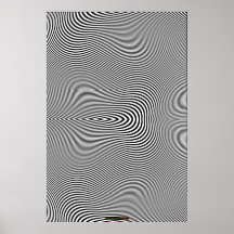 B & W Optical Illusion Op Art Wall Print Lge