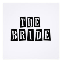 B&W Retro Stamp - The Bride Custom Invitation