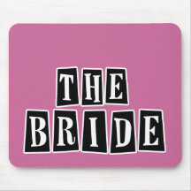 B&W Retro Stamp - The Bride Mouse Pads