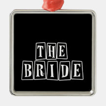 B&W Retro Stamp - The Bride Christmas Tree Ornaments