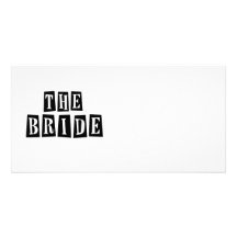 B&W Retro Stamp - The Bride Personalized Photo Card