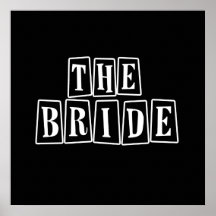 B&W Retro Stamp - The Bride Print