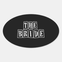 B&W Retro Stamp - The Bride Sticker
