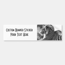 B&W Tiger Profile Photo Bumper Stickers