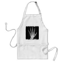B&W X-ray Skeleton Hand Aprons