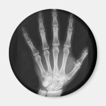 B&W X-ray Skeleton Hand Magnets
