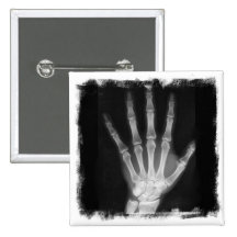 B&W X-ray Skeleton Hand Pins
