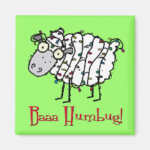 Baaa Humbug Christmas Fridge Magnets