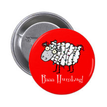 Baaa Humbug Christmas Pinback Buttons