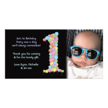 Babies 1st Birthday Thank You Photo Card