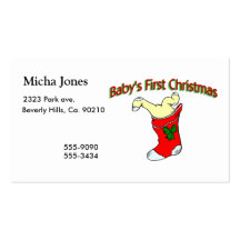Babies First Christmas Business Card Template