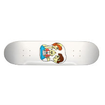 Baby 1st birthday graphic with family skateboard