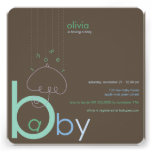Baby "a" in B Boy Blue Cute Baby Shower Invitation