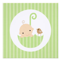 Baby and Bird in Umbrella Announcement