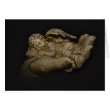 Baby Angel Wings Sleeping in Hand Greeting Card
