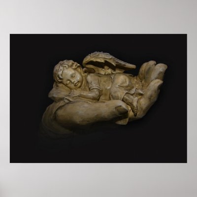 Free Baby Posters on Baby Angel Wings Sleeping In Hand Posters   Zazzle Com Au