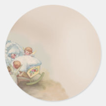 Baby Angels Round Stickers