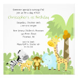 Baby Animal Jungle Birthday Invitation