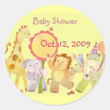 Baby Animals: Baby Shower Invitation Sticker