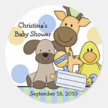 Baby Animals Baby Shower Sticker
