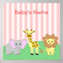 Baby Animals Child's Room Customisable Poster