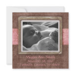 Baby Announcement Chocolate Pink invitations