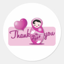 baby babushka thank you sticker