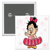 baby ballerina pinback buttons