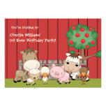 Baby Barnyard Buddies Birthday Party  Invitation
