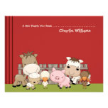 Baby Barnyard Buddies Thank You Card Custom Invitation