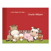 Baby Barnyard Buddies Thank You Card Custom Invitation