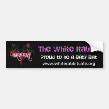 Baby Bat logo, White Rabbit website Bumper Stickers