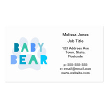 Baby bear - blue business card
