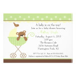 Baby  Bear Carriage Neutral Baby Shower Invitation