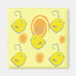 baby bird yellow pattern magnet