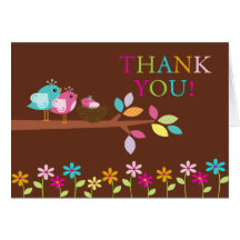 Baby Birds Nest Thank You Note Card