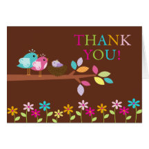 Baby Birds Nest Thank You Note Card