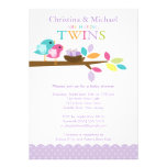 Baby Birds Nest Twins Baby Shower Invitations