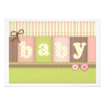 Baby Blanket Cute Quilt Baby Shower Invitation