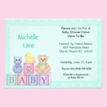 Baby Blocks  Shower Invitation invitations