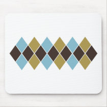 Baby Blue, Chocolate, Tan Argyle Preppy Mousepad mousepads