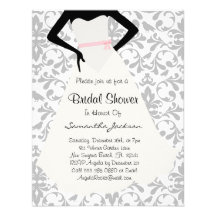 Baby Blue Damask Bride Bridal Shower Invite