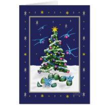 Baby Blue Dragons Christmas Card