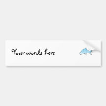 Baby blue shark bumper sticker