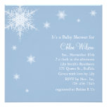 Baby Blue Snowflakes Shower Invitation