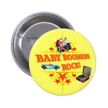 Baby Boomers Rock Pinback Buttons